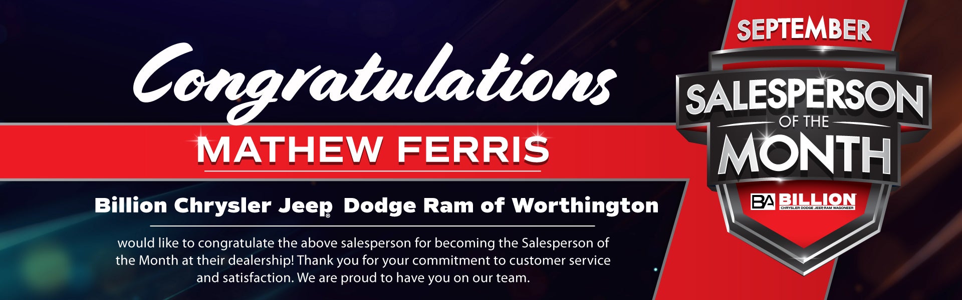 SALESPERSON OF THE MONTH